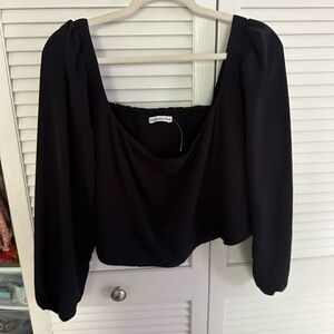 Abercrombie Long Sleeve false corset top, size XL and black